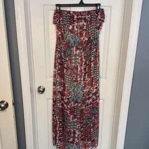 EUC No Boundaries Strapless Maxi Dress